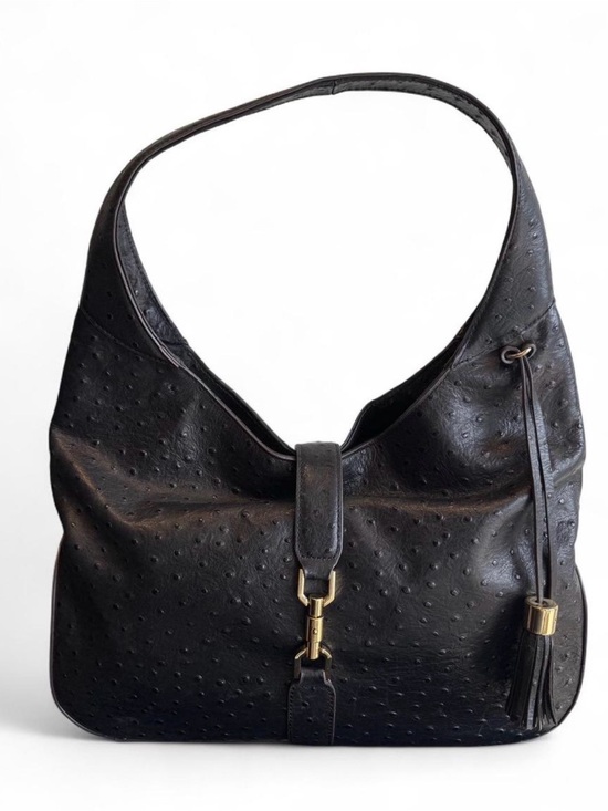 G.I.L.I. Handbags - G.I.L.I. Black Leather Hobo Bag with Gold Hardware